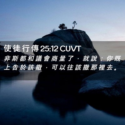 Picture 02 - 使 徒 行 傳 25:12 CUVT - 非 斯 都 和 議 會 商 量 了 ， 就 說 - Bible Verse Picture