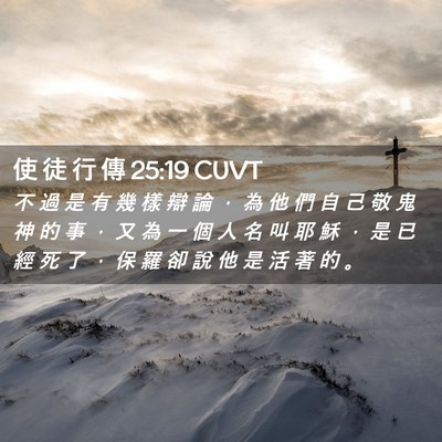 Picture 02 - 使 徒 行 傳 25:19 CUVT - 不 過 是 有 幾 樣 辯 論 ， 為 他 們 - Bible Verse Picture