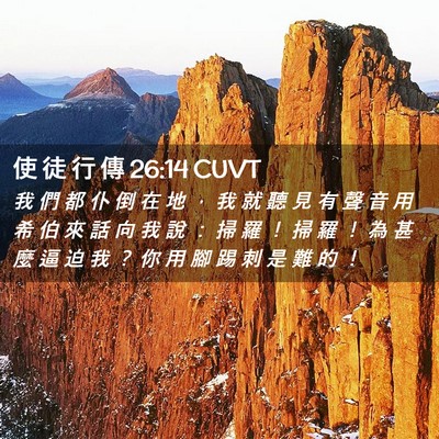 Picture 02 - 使 徒 行 傳 26:14 CUVT - 我 們 都 仆 倒 在 地 ， 我 就 聽 見 - Bible Verse Picture