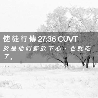 Picture 02 - 使 徒 行 傳 27:36 CUVT - 於 是 他 們 都 放 下 心 ， 也 就 吃 - Bible Verse Picture