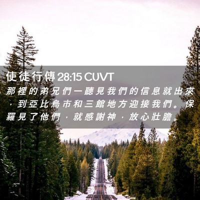 Picture 02 - 使 徒 行 傳 28:15 CUVT - 那 裡 的 弟 兄 們 一 聽 見 我 們 的 - Bible Verse Picture