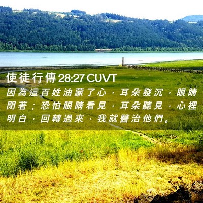 Picture 02 - 使 徒 行 傳 28:27 CUVT - 因 為 這 百 姓 油 蒙 了 心 ， 耳 朵 - Bible Verse Picture