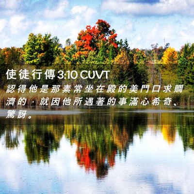 Picture 02 - 使 徒 行 傳 3:10 CUVT - 認 得 他 是 那 素 常 坐 在 殿 的 美 - Bible Verse Picture