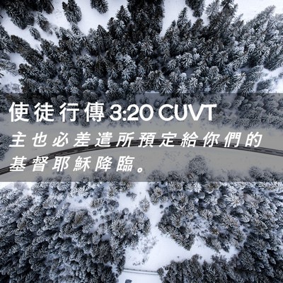 Picture 02 - 使 徒 行 傳 3:20 CUVT - 主 也 必 差 遣 所 預 定 給 你 們 的 - Bible Verse Picture
