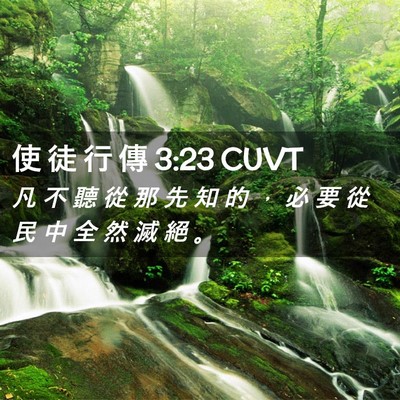 Picture 02 - 使 徒 行 傳 3:23 CUVT - 凡 不 聽 從 那 先 知 的 ， 必 要 從 - Bible Verse Picture