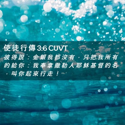 Picture 02 - 使 徒 行 傳 3:6 CUVT - 彼 得 說 ： 金 銀 我 都 沒 有 ， 只 - Bible Verse Picture