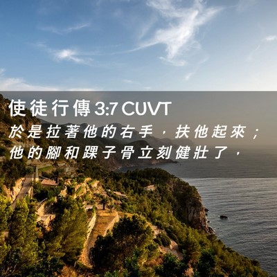 Picture 02 - 使 徒 行 傳 3:7 CUVT - 於 是 拉 著 他 的 右 手 ， 扶 他 起 - Bible Verse Picture