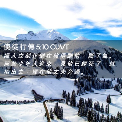 Picture 02 - 使 徒 行 傳 5:10 CUVT - 婦 人 立 刻 仆 倒 在 彼 得 腳 前 ， - Bible Verse Picture