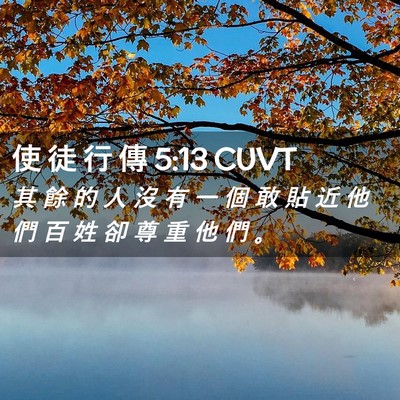 Picture 02 - 使 徒 行 傳 5:13 CUVT - 其 餘 的 人 沒 有 一 個 敢 貼 近 他 - Bible Verse Picture