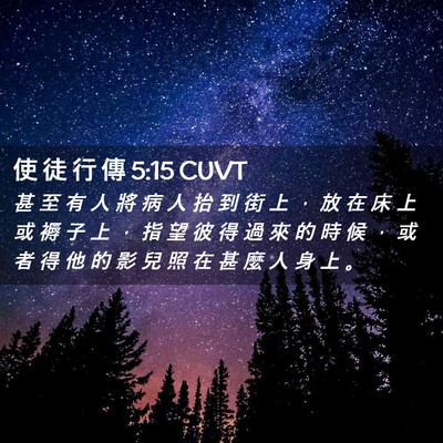 Picture 02 - 使 徒 行 傳 5:15 CUVT - 甚 至 有 人 將 病 人 抬 到 街 上 ， - Bible Verse Picture