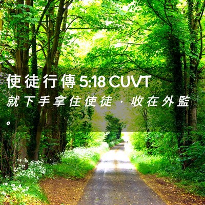 Picture 02 - 使 徒 行 傳 5:18 CUVT - 就 下 手 拿 住 使 徒 ， 收 在 外 監 - Bible Verse Picture