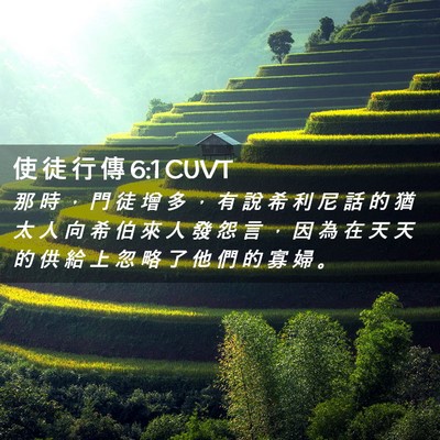 Picture 02 - 使 徒 行 傳 6:1 CUVT - 那 時 ， 門 徒 增 多 ， 有 說 希 利 - Bible Verse Picture