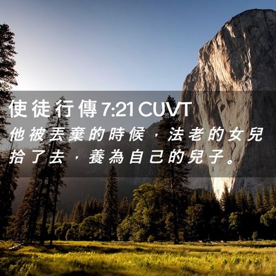 Picture 02 - 使 徒 行 傳 7:21 CUVT - 他 被 丟 棄 的 時 候 ， 法 老 的 女 - Bible Verse Picture