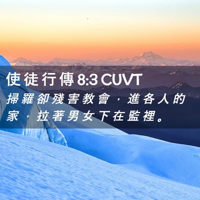 Picture 02 - 使 徒 行 傳 8:3 CUVT - 掃 羅 卻 殘 害 教 會 ， 進 各 人 的 - Bible Verse Picture