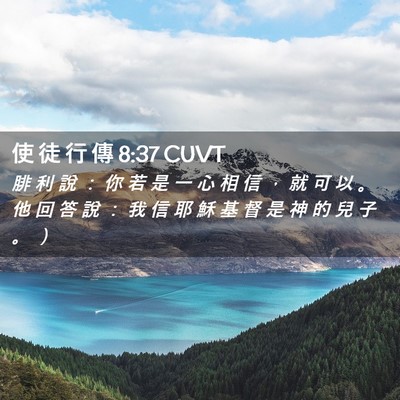 Picture 02 - 使 徒 行 傳 8:37 CUVT - 腓 利 說 ： 你 若 是 一 心 相 信 ， - Bible Verse Picture