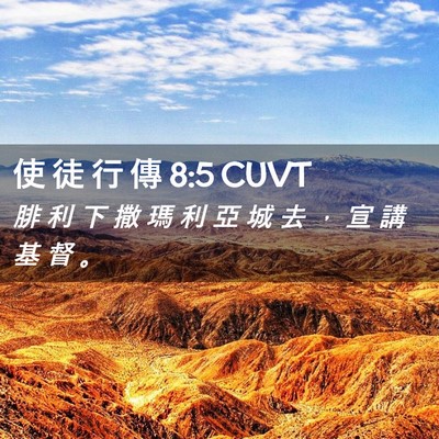 Picture 02 - 使 徒 行 傳 8:5 CUVT - 腓 利 下 撒 瑪 利 亞 城 去 ， 宣 講 - Bible Verse Picture