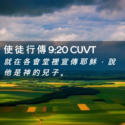 Picture 02 - 使 徒 行 傳 9:20 CUVT - 就 在 各 會 堂 裡 宣 傳 耶 穌 ， 說 - Bible Verse Picture