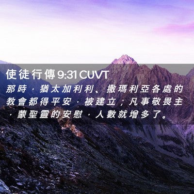 Picture 02 - 使 徒 行 傳 9:31 CUVT - 那 時 ， 猶 太 加 利 利 、 撒 瑪 利 - Bible Verse Picture