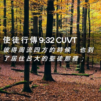 Picture 02 - 使 徒 行 傳 9:32 CUVT - 彼 得 周 流 四 方 的 時 候 ， 也 到 - Bible Verse Picture