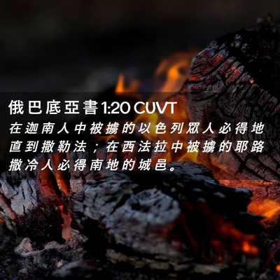 Picture 02 - 俄 巴 底 亞 書 1:20 CUVT - 在 迦 南 人 中 被 擄 的 以 色 列 眾 - Bible Verse Picture