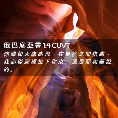 Picture 02 - 俄 巴 底 亞 書 1:4 CUVT - 你 雖 如 大 鷹 高 飛 ， 在 星 宿 之 - Bible Verse Picture