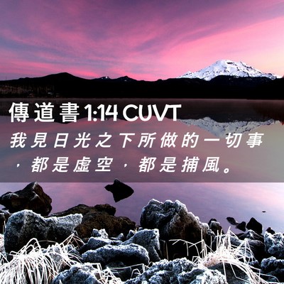 Picture 02 - 傳 道 書 1:14 CUVT - 我 見 日 光 之 下 所 做 的 一 切 事 - Bible Verse Picture