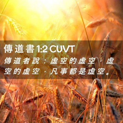 Picture 02 - 傳 道 書 1:2 CUVT - 傳 道 者 說 ： 虛 空 的 虛 空 ， 虛 - Bible Verse Picture