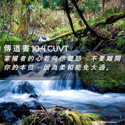 Picture 02 - 傳 道 書 10:4 CUVT - 掌 權 者 的 心 若 向 你 發 怒 ， 不 - Bible Verse Picture