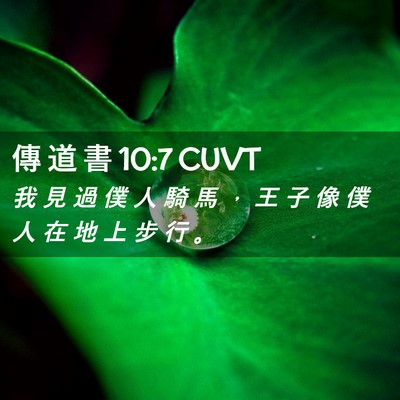 Picture 02 - 傳 道 書 10:7 CUVT - 我 見 過 僕 人 騎 馬 ， 王 子 像 僕 - Bible Verse Picture