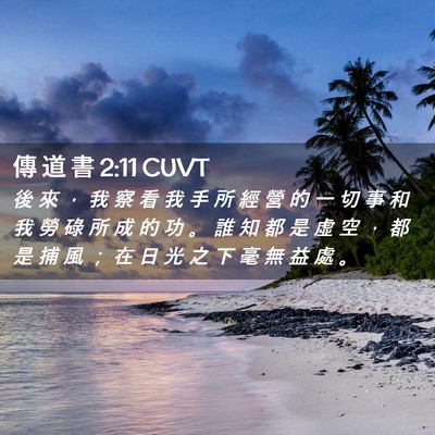 Picture 02 - 傳 道 書 2:11 CUVT - 後 來 ， 我 察 看 我 手 所 經 營 的 - Bible Verse Picture