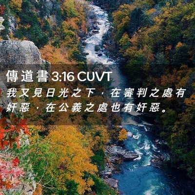 Picture 02 - 傳 道 書 3:16 CUVT - 我 又 見 日 光 之 下 ， 在 審 判 之 - Bible Verse Picture