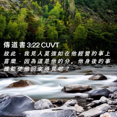 Picture 02 - 傳 道 書 3:22 CUVT - 故 此 ， 我 見 人 莫 強 如 在 他 經 - Bible Verse Picture
