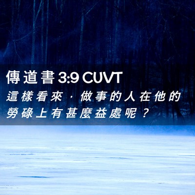 Picture 02 - 傳 道 書 3:9 CUVT - 這 樣 看 來 ， 做 事 的 人 在 他 的 - Bible Verse Picture