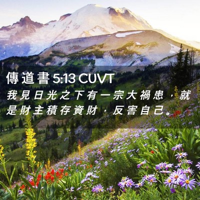 Picture 02 - 傳 道 書 5:13 CUVT - 我 見 日 光 之 下 有 一 宗 大 禍 患 - Bible Verse Picture