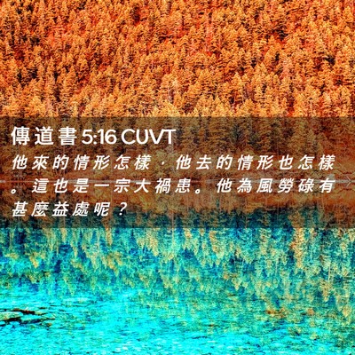 Picture 02 - 傳 道 書 5:16 CUVT - 他 來 的 情 形 怎 樣 ， 他 去 的 情 - Bible Verse Picture