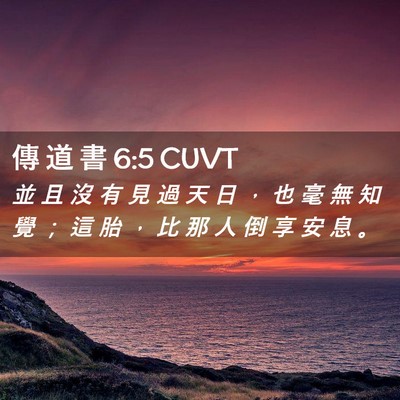Picture 02 - 傳 道 書 6:5 CUVT - 並 且 沒 有 見 過 天 日 ， 也 毫 無 - Bible Verse Picture