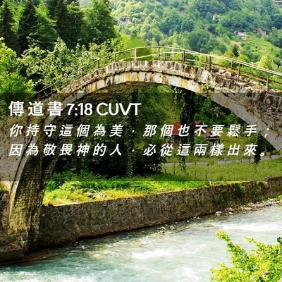 Picture 02 - 傳 道 書 7:18 CUVT - 你 持 守 這 個 為 美 ， 那 個 也 不 - Bible Verse Picture