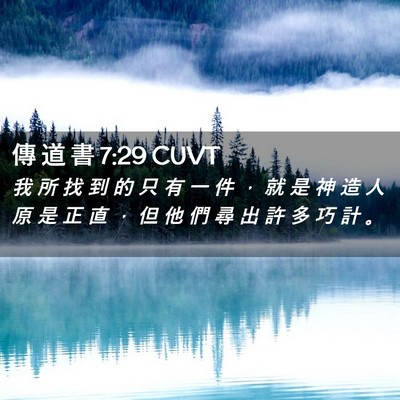 Picture 02 - 傳 道 書 7:29 CUVT - 我 所 找 到 的 只 有 一 件 ， 就 是 - Bible Verse Picture