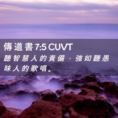 Picture 02 - 傳 道 書 7:5 CUVT - 聽 智 慧 人 的 責 備 ， 強 如 聽 愚 - Bible Verse Picture