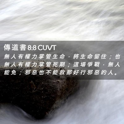 Picture 02 - 傳 道 書 8:8 CUVT - 無 人 有 權 力 掌 管 生 命 ， 將 生 - Bible Verse Picture