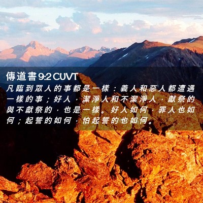 Picture 02 - 傳 道 書 9:2 CUVT - 凡 臨 到 眾 人 的 事 都 是 一 樣 ： - Bible Verse Picture