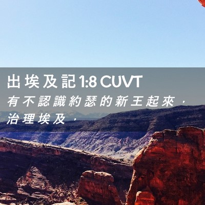 Picture 02 - 出 埃 及 記 1:8 CUVT - 有 不 認 識 約 瑟 的 新 王 起 來 ， - Bible Verse Picture