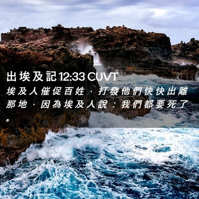 Picture 02 - 出 埃 及 記 12:33 CUVT - 埃 及 人 催 促 百 姓 ， 打 發 他 們 - Bible Verse Picture