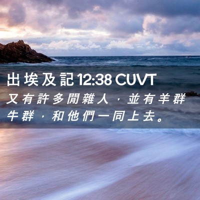 Picture 02 - 出 埃 及 記 12:38 CUVT - 又 有 許 多 閒 雜 人 ， 並 有 羊 群 - Bible Verse Picture
