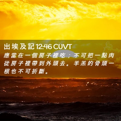 Picture 02 - 出 埃 及 記 12:46 CUVT - 應 當 在 一 個 房 子 裡 吃 ； 不 可 - Bible Verse Picture