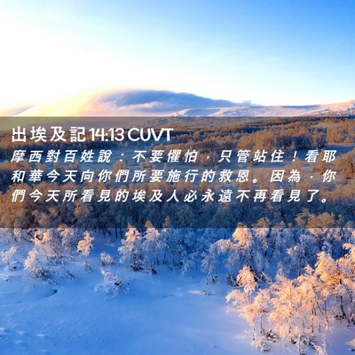 Picture 02 - 出 埃 及 記 14:13 CUVT - 摩 西 對 百 姓 說 ： 不 要 懼 怕 ， - Bible Verse Picture