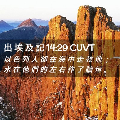 Picture 02 - 出 埃 及 記 14:29 CUVT - 以 色 列 人 卻 在 海 中 走 乾 地 ； - Bible Verse Picture