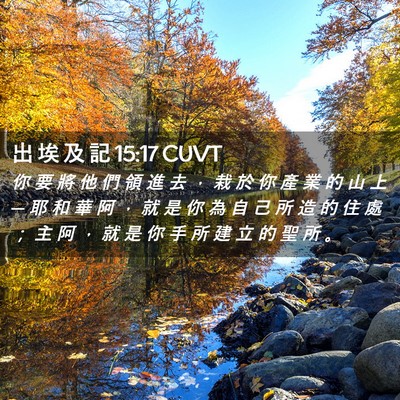 Picture 02 - 出 埃 及 記 15:17 CUVT - 你 要 將 他 們 領 進 去 ， 栽 於 你 - Bible Verse Picture