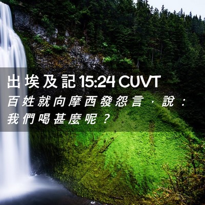 Picture 02 - 出 埃 及 記 15:24 CUVT - 百 姓 就 向 摩 西 發 怨 言 ， 說 ： - Bible Verse Picture