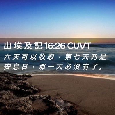 Picture 02 - 出 埃 及 記 16:26 CUVT - 六 天 可 以 收 取 ， 第 七 天 乃 是 - Bible Verse Picture